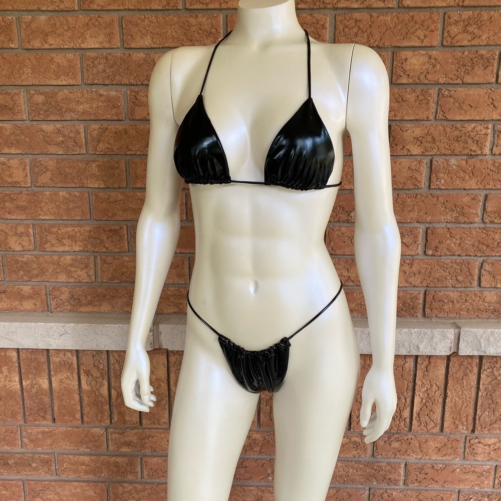 Leatherette String Bikini